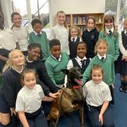 Adorable - The pupils enjoyed their visit from retired police dog Baloo