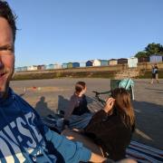 Chilling Out - Tim and family enjoy quality time together on Frinton Beach