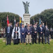 Standard bearers and veterans at the event in Clacton