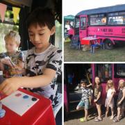 Arty Party - Children enjoying their time at the Pink Parrot Potter's new arts and crafts bus