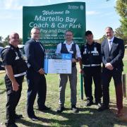 Awarded - Cllr Mark Stephenson with Park Mark inspectors at the Martello Car Park, Clacton.
