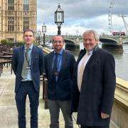 Awards - MP Giles Watling invited TDC representatives Matthew Wicks and Tim Clarke to parliament in honour of the council's success at this year's PawPrint awards