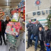 Fundraising - The eight-year-old twins Theo and George from Clacton joined Essex Police's giving tree appeal