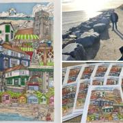 Artist - The Walton drawing featuring all the town's landmarks