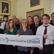 Success - Cllr Gina Placey, Cllr Mark Stephens and Cllr Ian Davidson with apprentices in the scheme