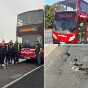 Buses - Hedingham buses and the pothole which caused damage