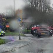 Crash - Two cars involved in a collision in Vallery Road