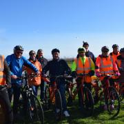 Cyclists - The launch of tour de tendring with Councillor Mick Barry and Councillor Ivan Henderson with Pedal Power members