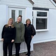 Team - clinical co-ordinator Amanda Blackmore, founder and managing director Amanda Owen and registered manager Georgina Decata in front of the new home