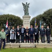 Remembered - Clacton Royal British Legion members and forces organisations with Tendring District Council Chairman Dan Casey and Vice Chairman Bill Davidson at Clacton War Memorial