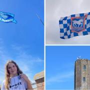 Blue - the flag flying high
