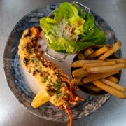 Delicious - The half portion of Harwich Lobster Thermidor served with crispy onion salad