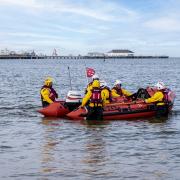 Ready - RNLI Clacton's D-Class lifeboat after the report of a person in the water