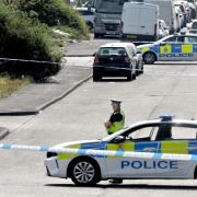 The cordons in place at the scene
