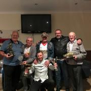 Prize time - Kevin Coyle was a multiple award-winner at last season’s club presentation evening. He is pictured here with sponsors (from left) Tony Raynor, Colin Hunt, Vic Davis, Dave Peters and John Rockall