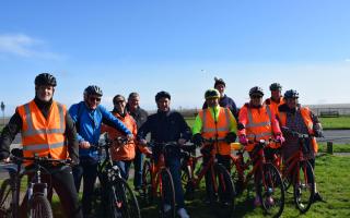 Cyclists - The launch of tour de tendring with Councillor Mick Barry and Councillor Ivan Henderson with Pedal Power members