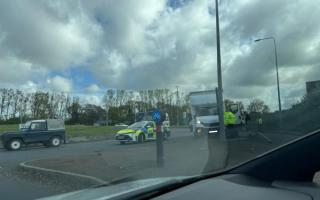 A crash has been reported at the Weeley roundabout